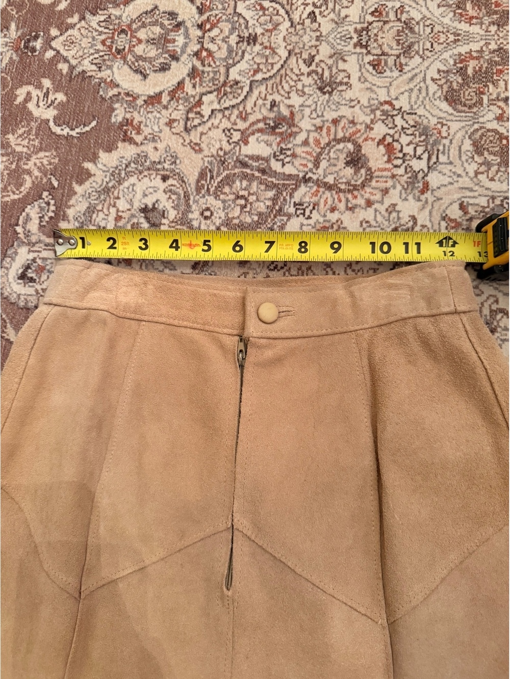 Vintage Western Genuine Suede Tan Leather Fringe Skirt - Picture 7 of 7
